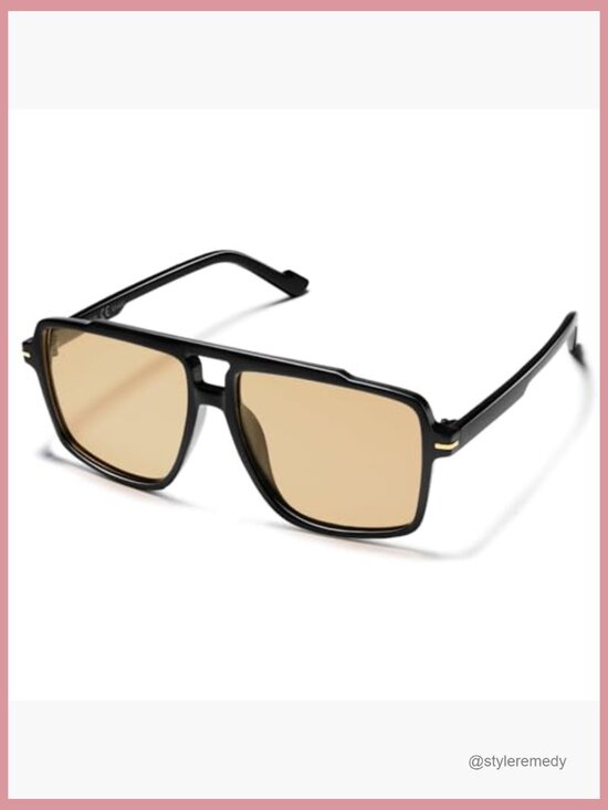 Polarized Oversized Aviator Sunglasses, Plastic Frame, UV400 Protection main image 7
